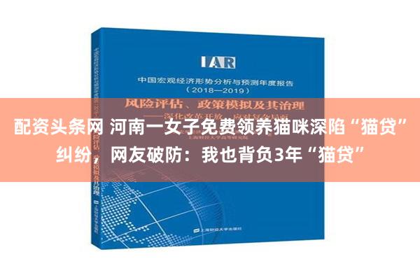 配资头条网 河南一女子免费领养猫咪深陷“猫贷”纠纷，网友破防：我也背负3年“猫贷”