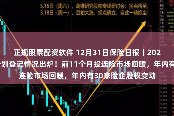 正规股票配资软件 12月31日保险日报丨2024年险资资产支持计划登记情况出炉！前11个月投连险市场回暖，年内有30家险企股权变动